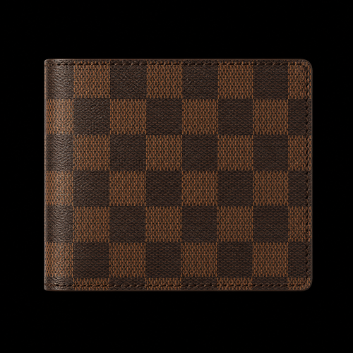 Checkered Leather Wallet