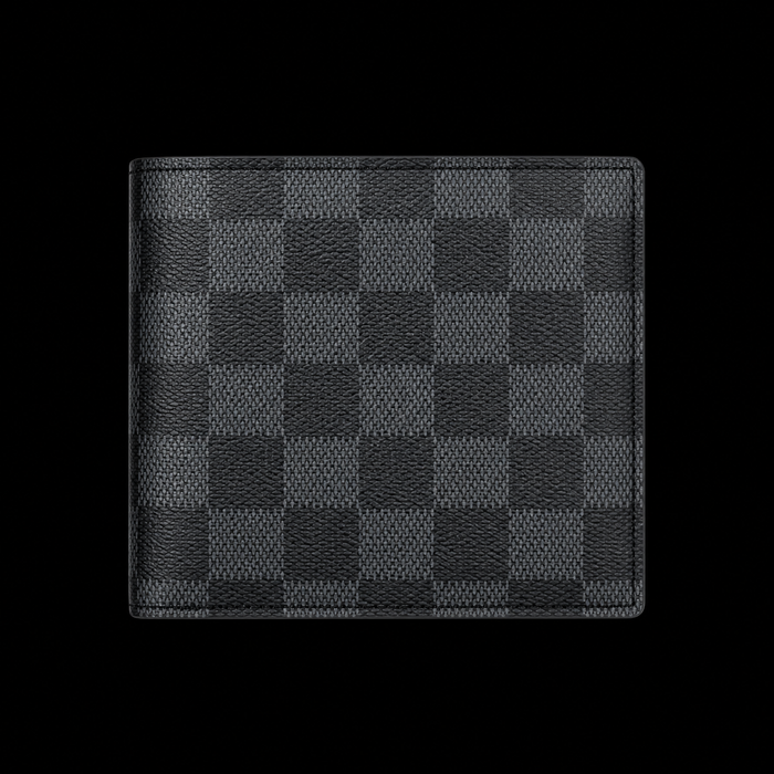 Checkered Leather Wallet