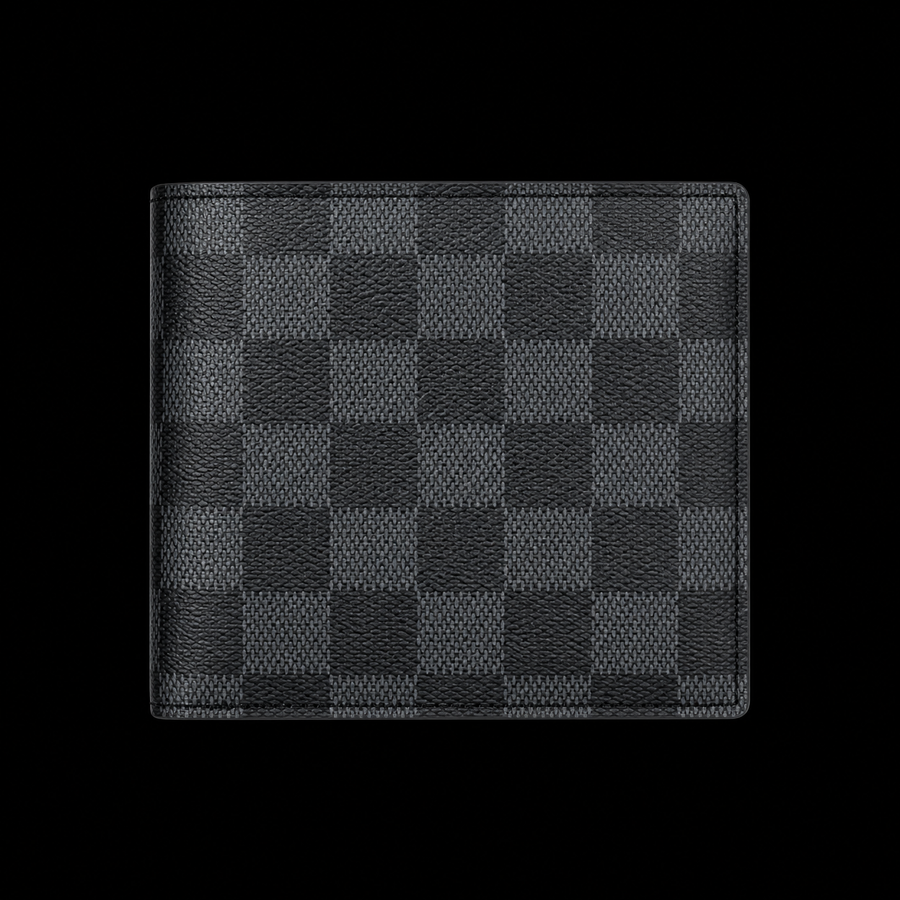 Checkered Leather Wallet